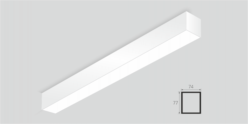 Накладной светильник LiNE-Pro 77x74 1500mm 21W 3000K