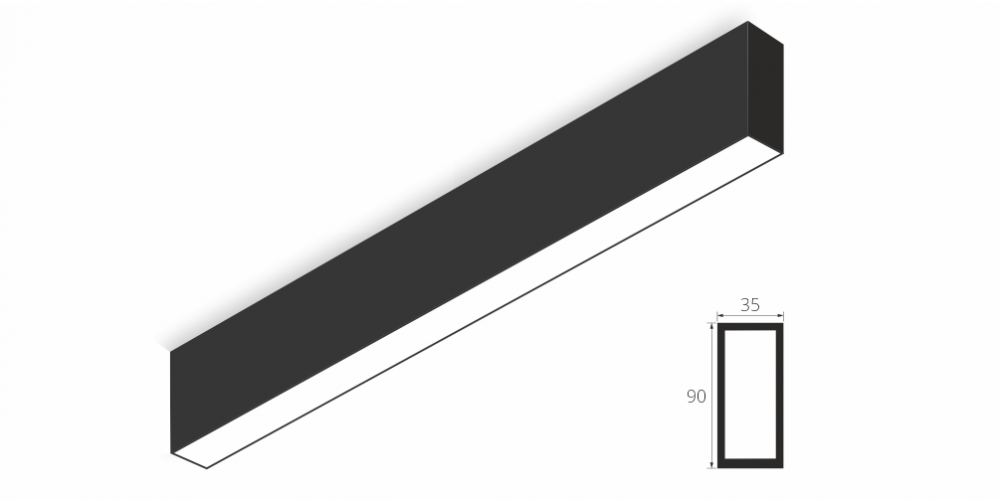 Накладной светильник LiNE-Pro 90x35 1500mm 65W 3000K