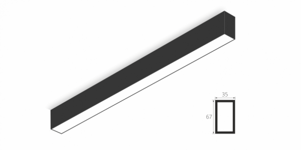 Накладной светильник LiNE-Pro 67x35 2500mm 150W 5000K