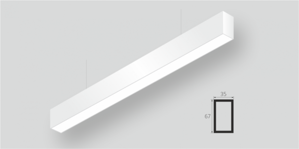 Подвесной светильник LiNE-Pro 67x35 500mm 25W 3000K (Белый, 4000 мм, Да)
