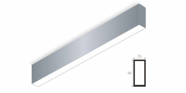 Накладной светильник LiNE-Pro 90x35 2400mm 36W 4000K (Серый, 0-10V)