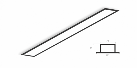 Встраиваемый светильник LiNE-Pro 32x88 500mm 20W 6000K