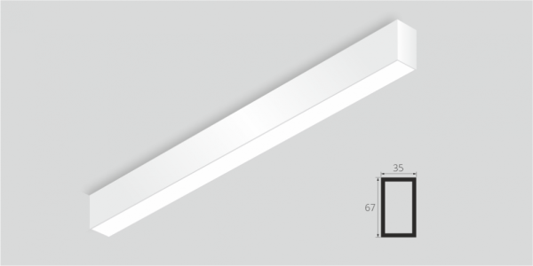 Накладной светильник LiNE-Pro 67x35 1000mm 15W 6000K (Белый, 0-10V)