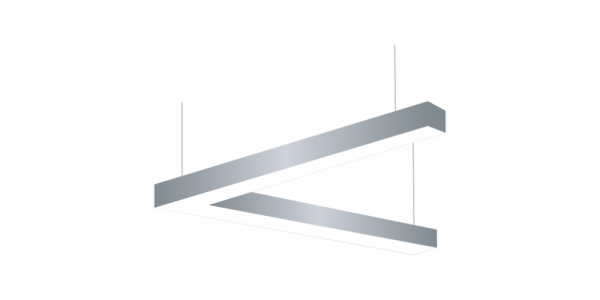 L-образный светильник LiNE-Pro 45гр. 500х500mm 40W 5000K (Серый, 3000 мм, 0-10V)