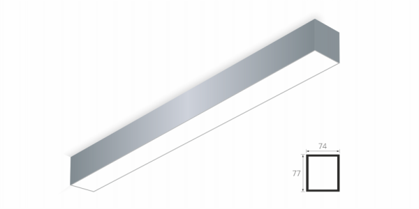 Накладной светильник LiNE-Pro 77x74 2400mm 80W 6000K (Серый, 0-10V)