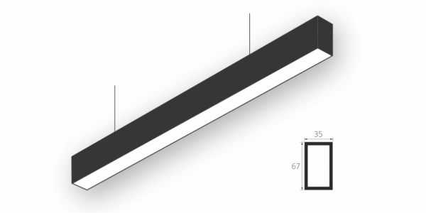 Подвесной светильник LiNE-Pro 67x35 500mm 25W 3000K